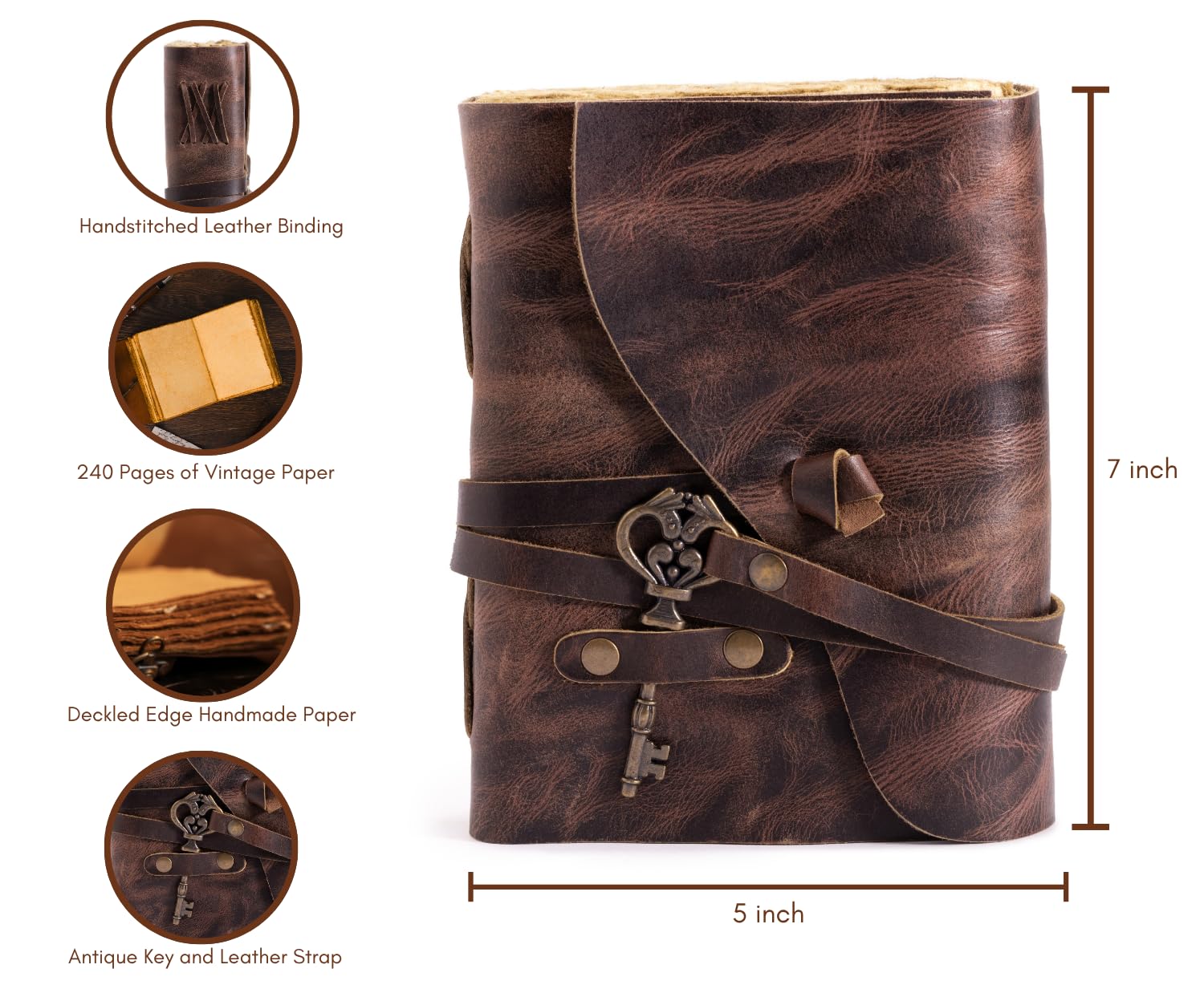 Amazon.com : Vintage Leather Journal - Antique Handmade Deckle